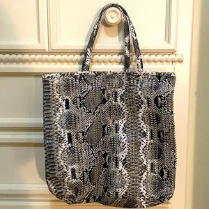Estée Lauder snake skin tote